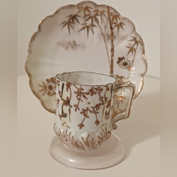 Vintage Demitasse Delicate Handpainted Teacup and Saucer - Picture 1 of 10